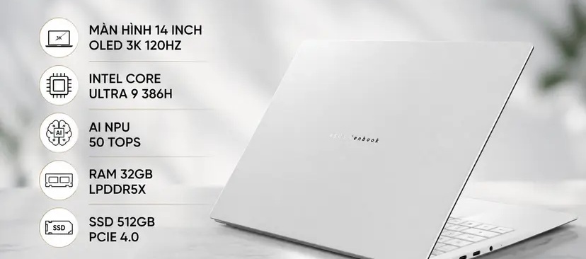 Laptop ASUS Zenbook S 14 UX5406AA-SU415WS hiệu năng mạnh mẽ