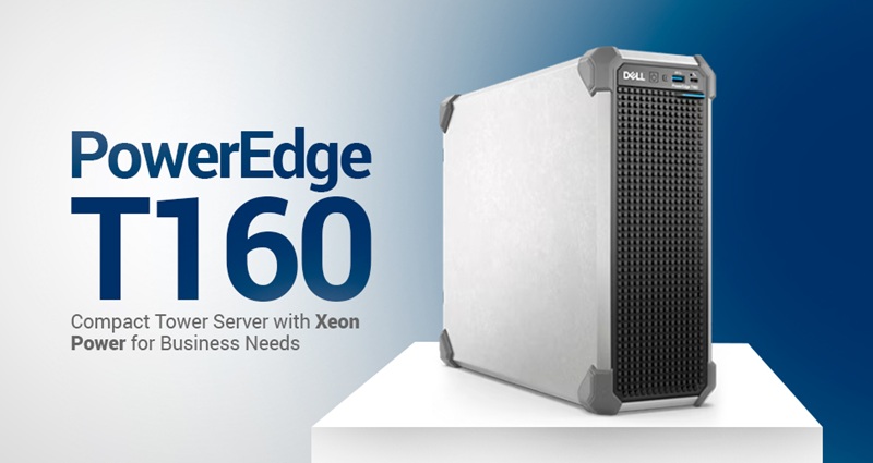 Minh họa Dell PowerEdge T160 tower cho doanh nghiệp