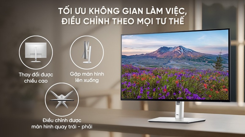 Dell UltraSharp U2424H tối ưu không gian làm việc