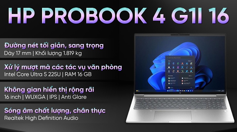 HP ProBook 4 G1i 16 laptop doanh nghiệp bảo mật