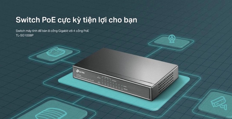 Switch TP-Link TL-SG1008P 8 cổng Gigabit PoE