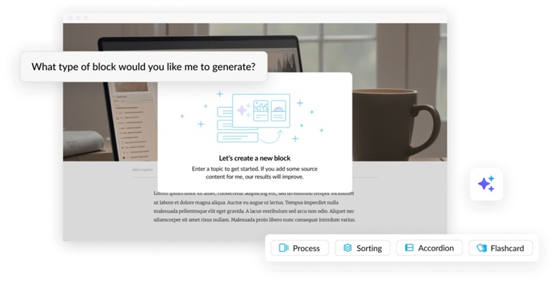 Articulate 360 AI giúp tạo các khóa đào tạo nhanh chóng bằng AI