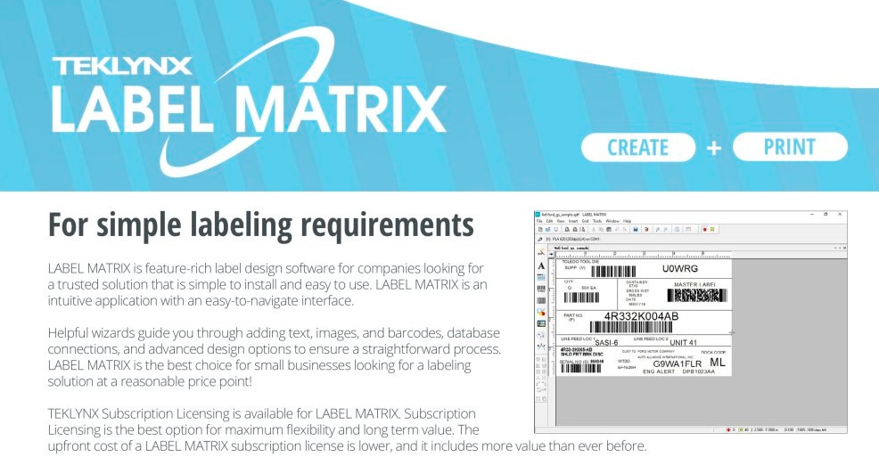 LABEL MATRIX tạo mã vạch cơ bản