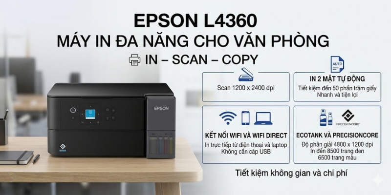 Kết nối Wi-Fi của Epson EcoTank L4360