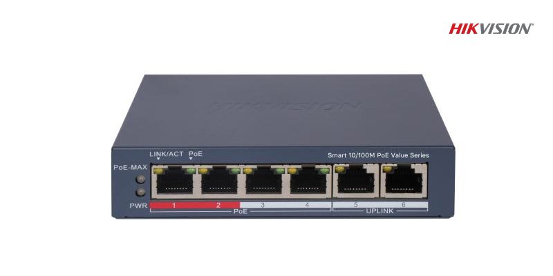 Hikvision DS-3E1106P-EI/M - ảnh sản phẩm 4 cổng PoE