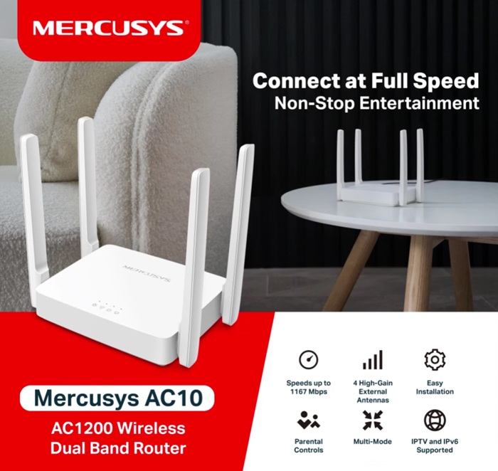 Thông số kỹ thuật Mercusys AC10 V1