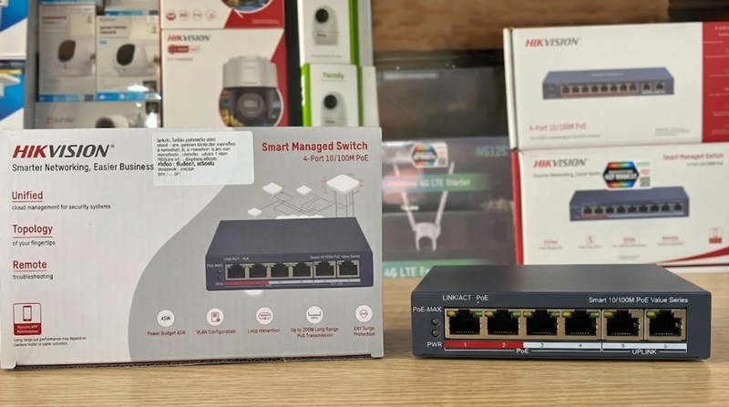 Switch PoE Hikvision DS-3E1106P-EI/M 4 cổng Fast Ethernet