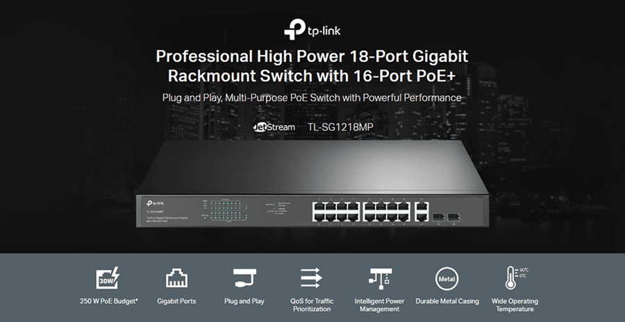 Switch TP-Link TL-SG1218MP 16 cổng PoE+