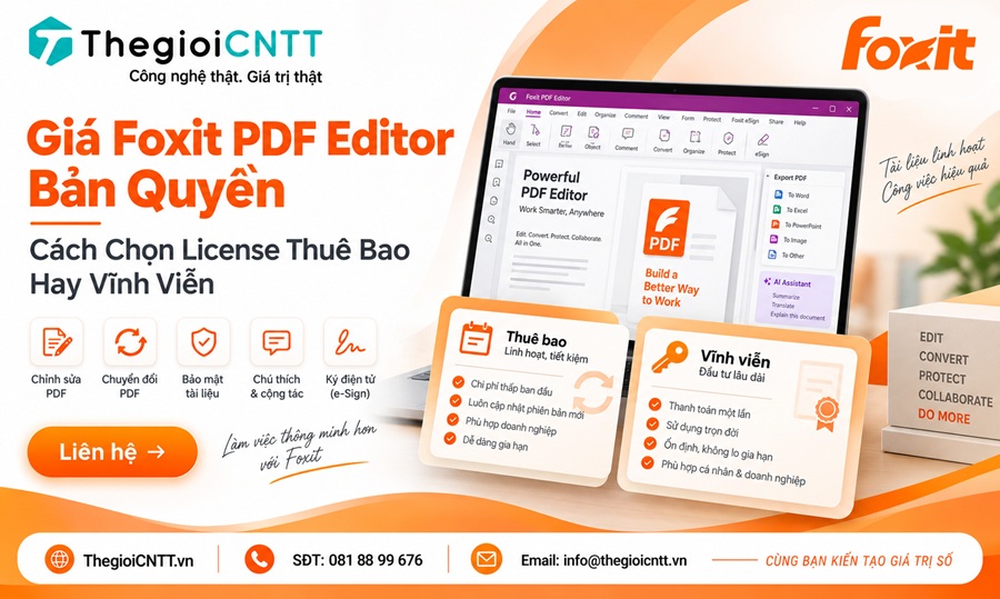 Giá Foxit PDF Editor bản quyền cho doanh nghiệp