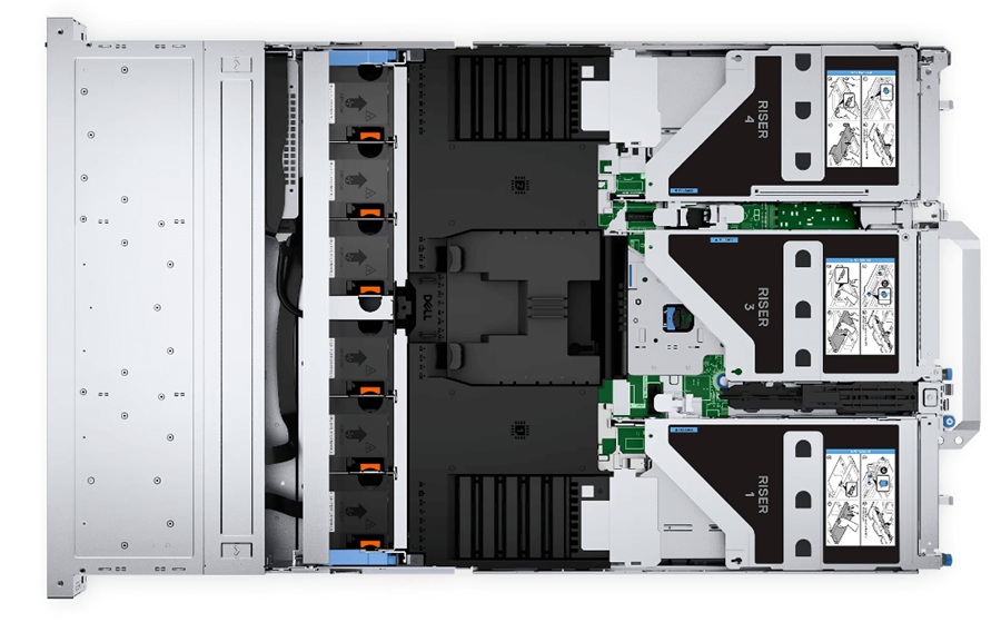 Thiết kế bên trong Server Dell PowerEdge R760 12x3.5 inch
