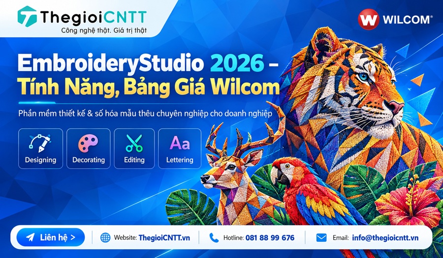 Wilcom EmbroideryStudio 2026 tính năng bảng giá