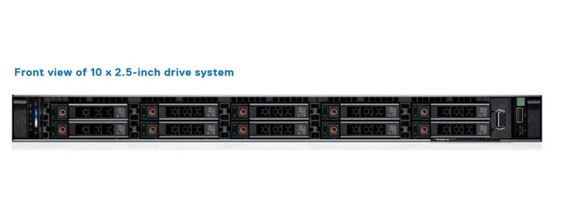 Thiết kế mặt trước Dell PowerEdge 6615 10x2.5 inch