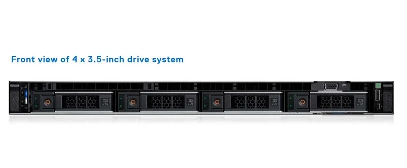 Mặt trước máy chủ dell poweredge r6615 chassis 4 tray 3.5inch