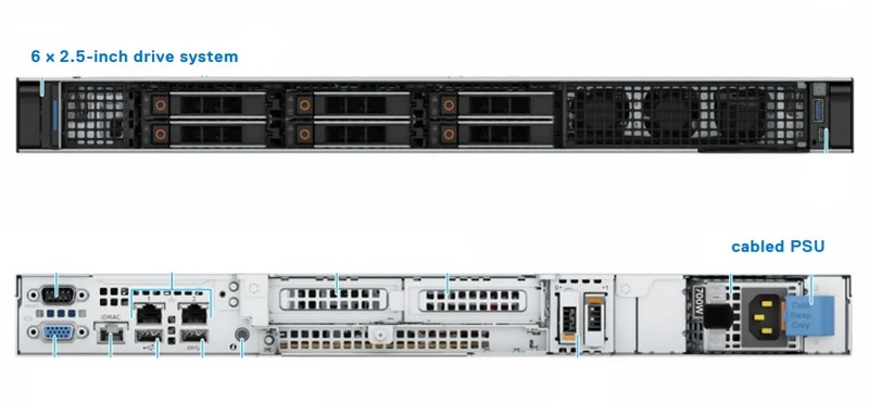 Thiết kế Server Dell PowerEdge R260 6x2.5 inch rack 1u