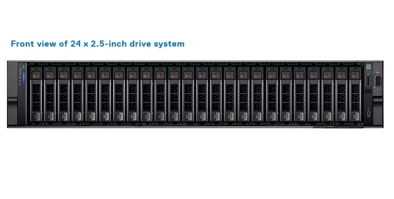 Mặt trước Dell PowerEdge R7625 24x2.5 inch chassis